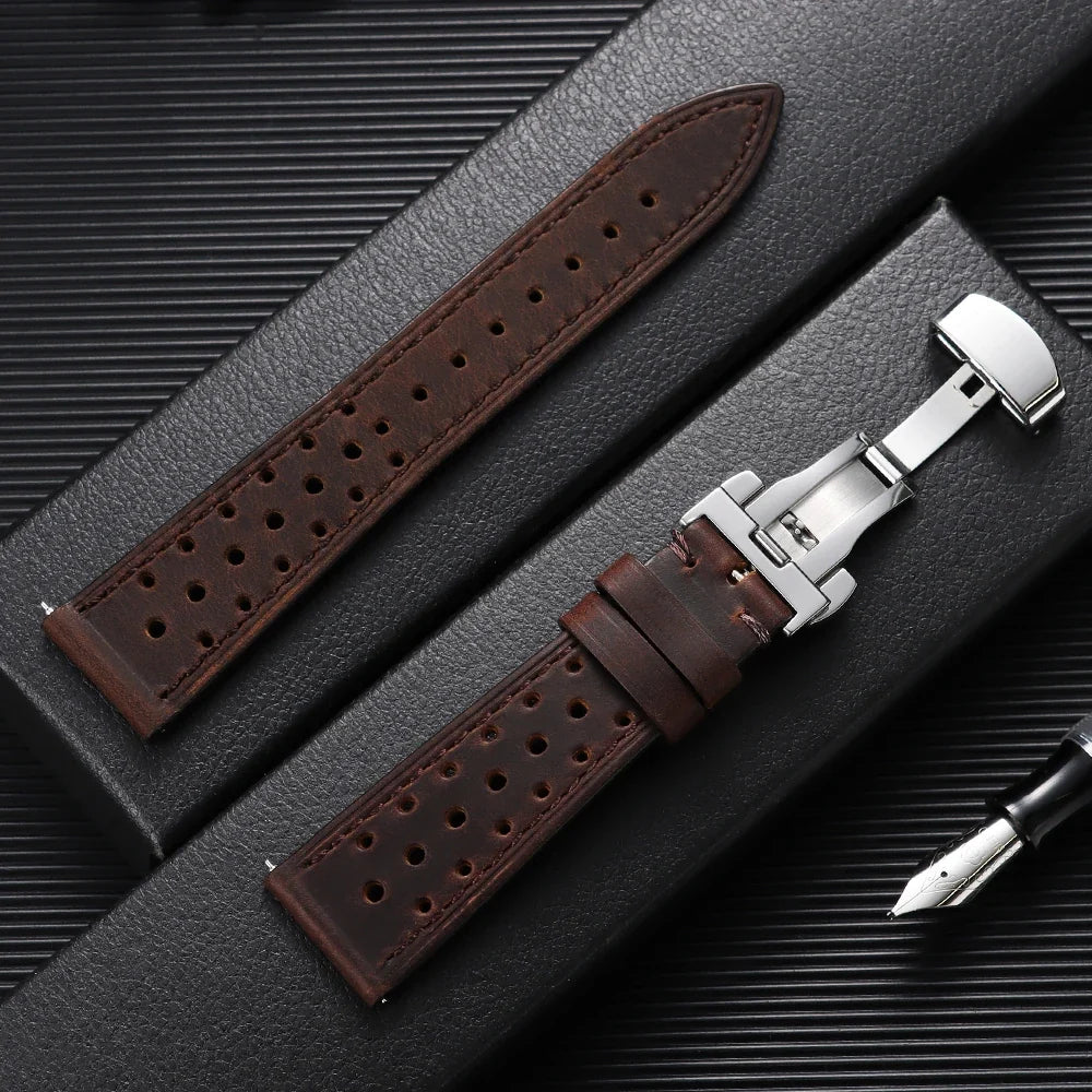 TicWatch Pro 5, Pro 3 & E3 Perforated Racing Leather Band