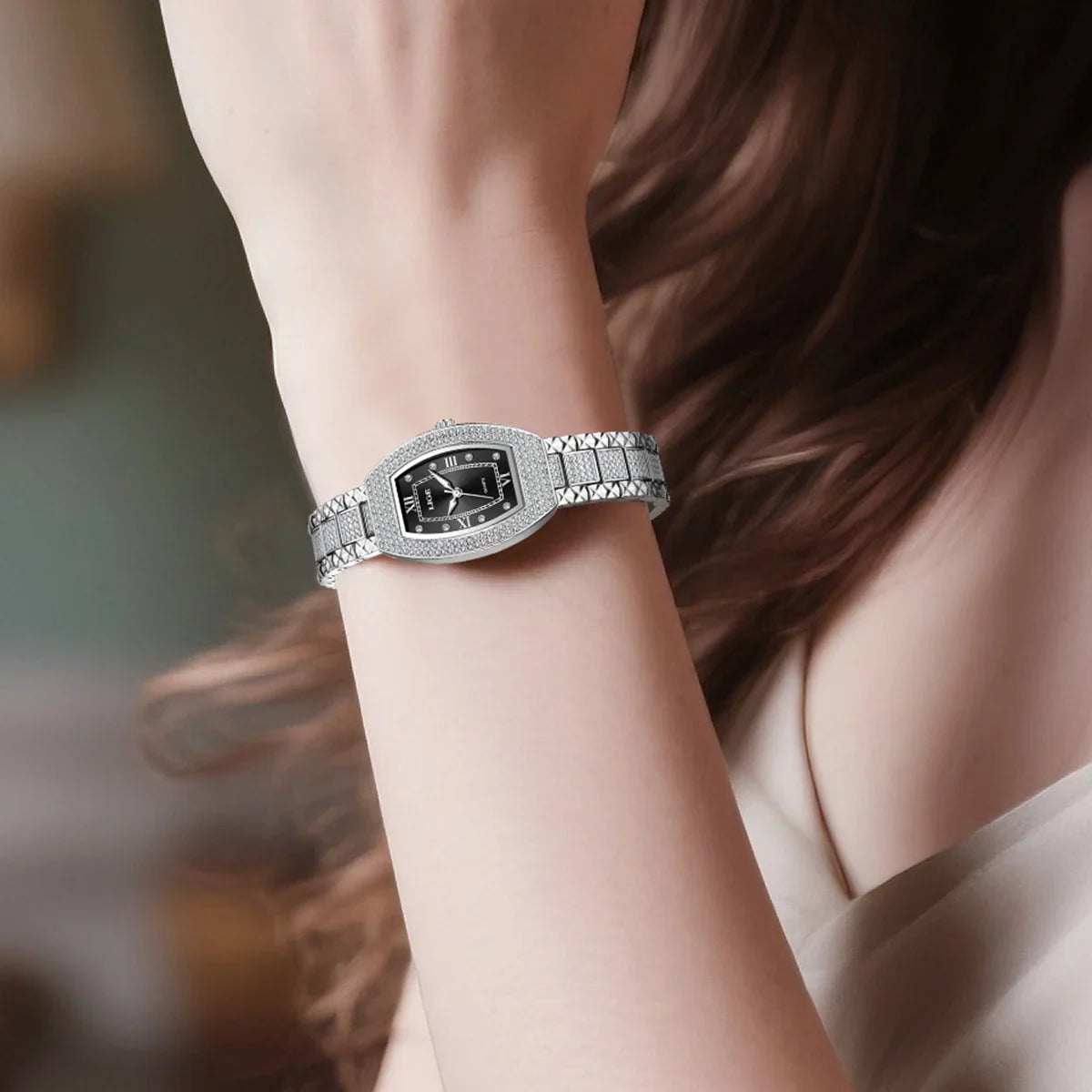 Women's Diamond Crystal Stainless Steel Dress Watch
