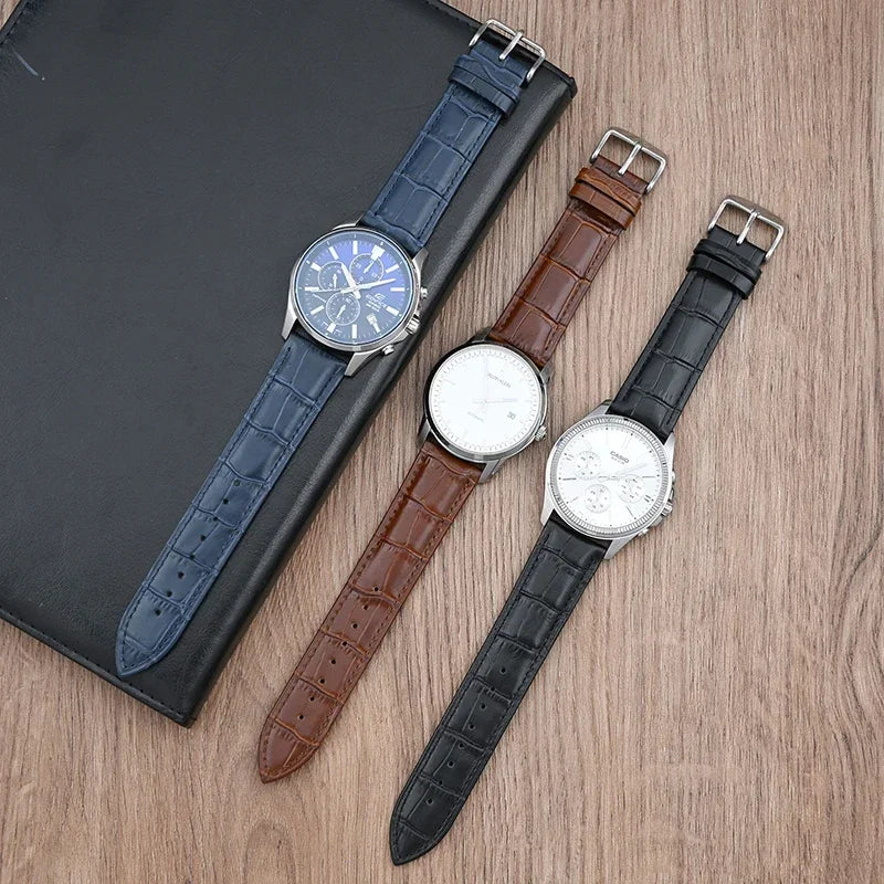 Samsung Galaxy Watch 7, 6, 5, 4 & FE Croc-Embossed Leather Band