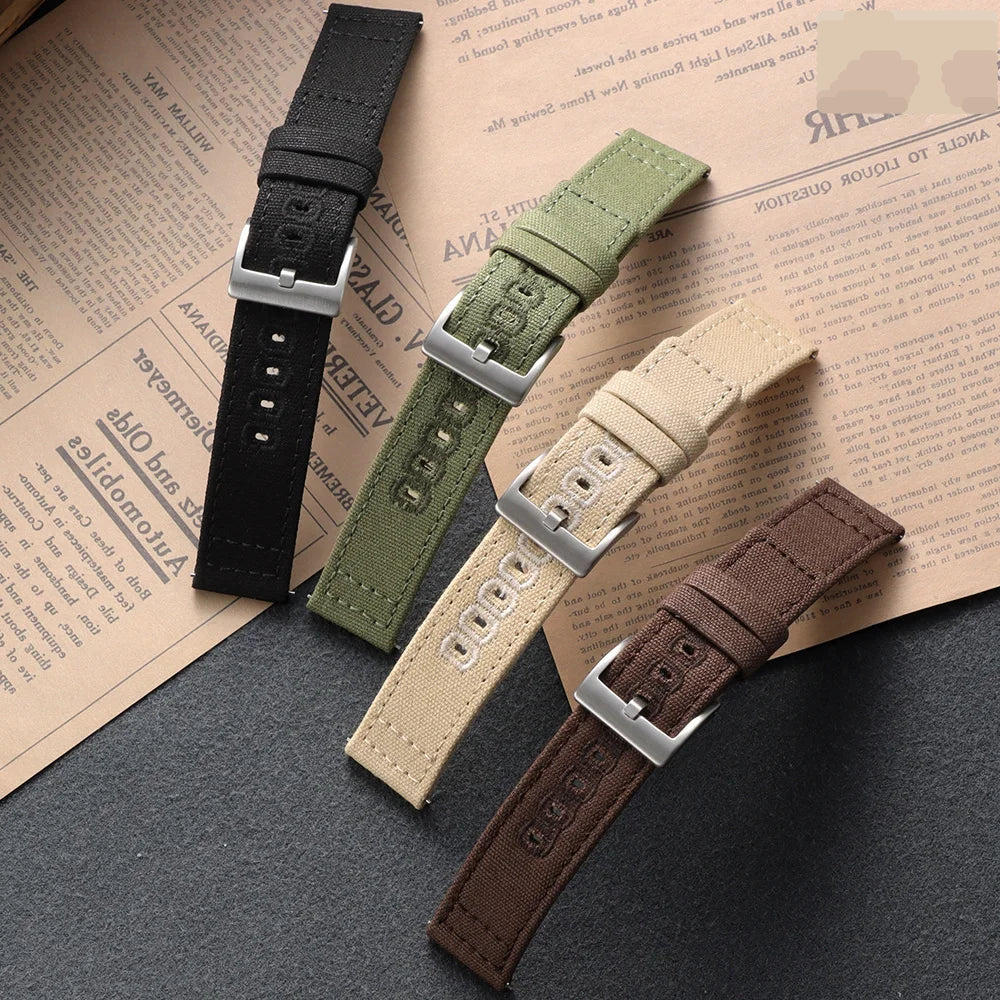 TicWatch Pro 3, E3 & GTH Stitched Canvas Nylon Band