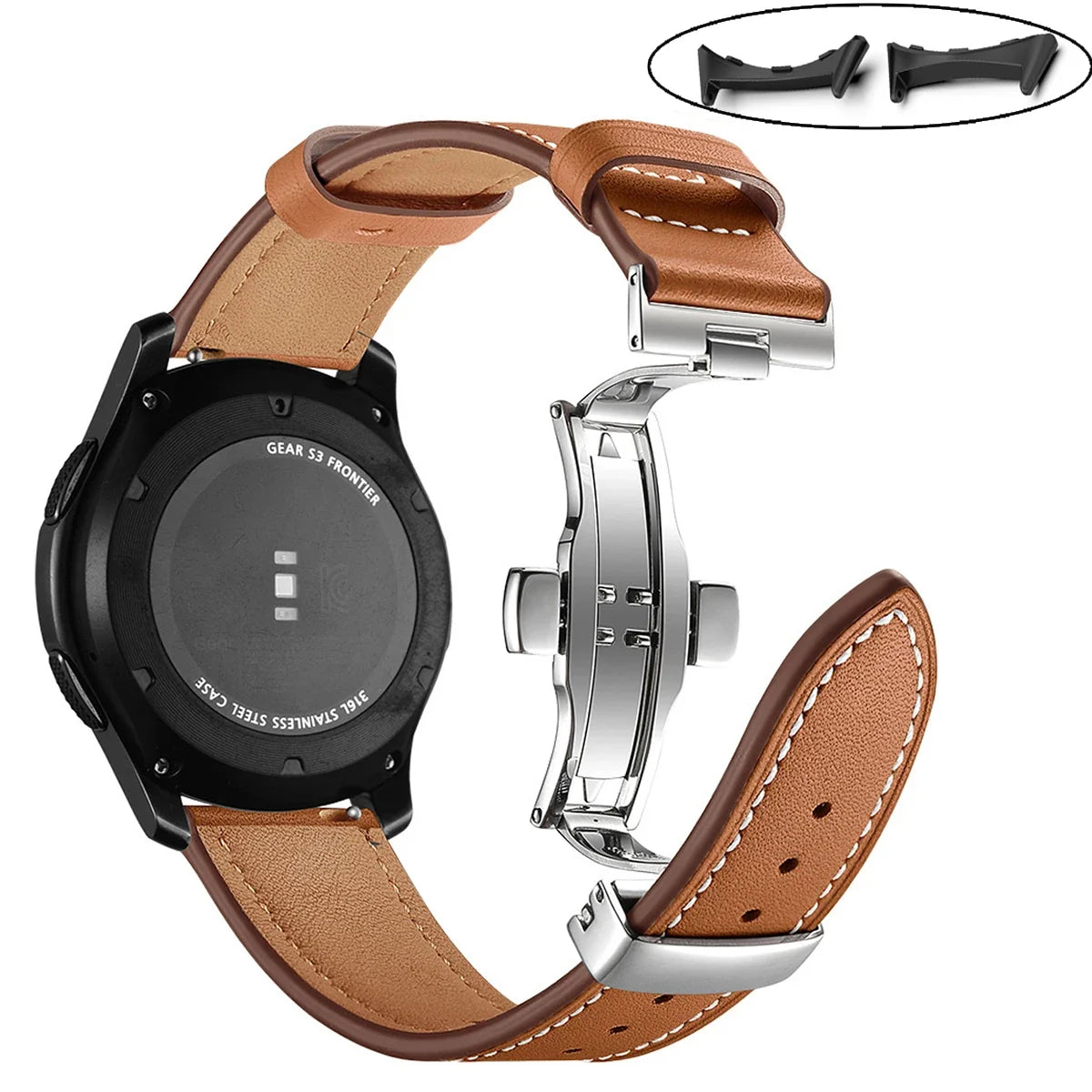 Google Pixel Watch 3/4 45mm Leather Butterfly Buckle Band