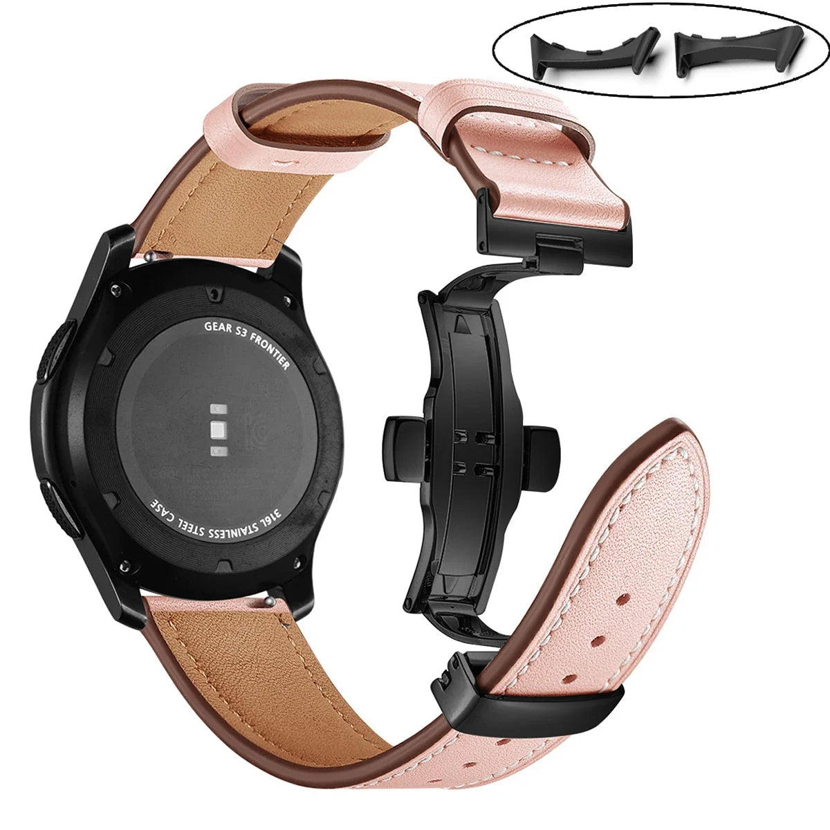 Google Pixel Watch 3/4 45mm Leather Butterfly Buckle Band