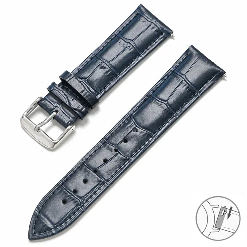 Samsung Galaxy Watch 7, 6, 5, 4 & FE Croc-Embossed Leather Band