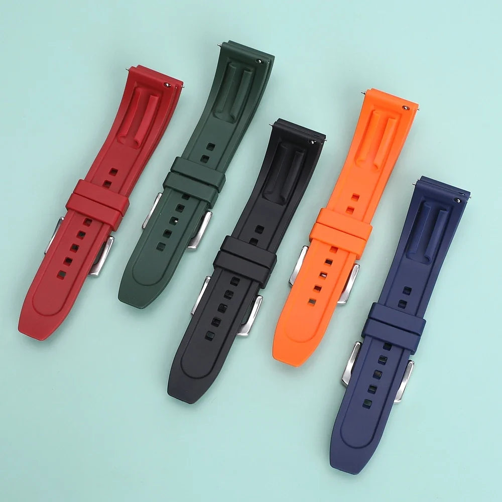 Samsung Galaxy Watch 7, 6, 5, 4 & FE Grooved FKM Rubber Band