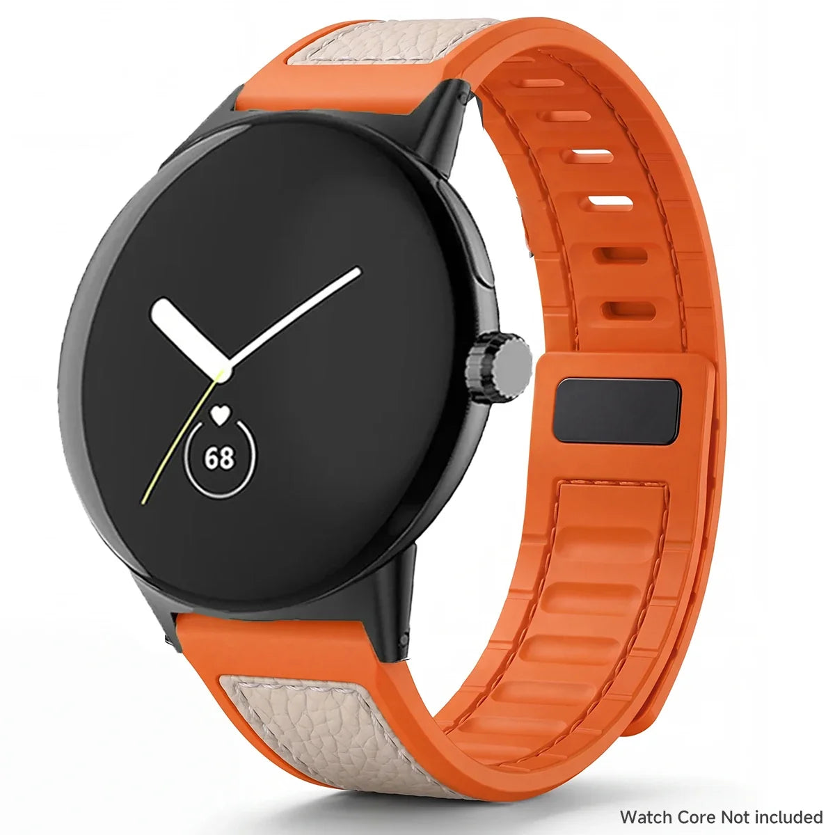 Google Pixel Watch 45mm Magnetic Litchi Leather Band