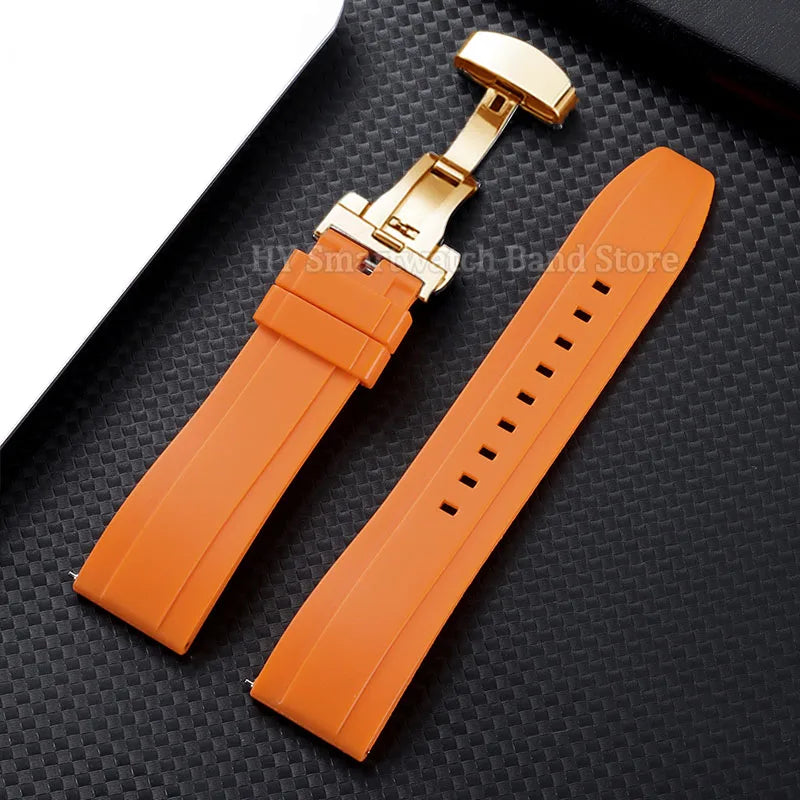 Samsung Galaxy Watch 7, 6, 5, 4 & FE Silicone Band with Butterfly Clasp