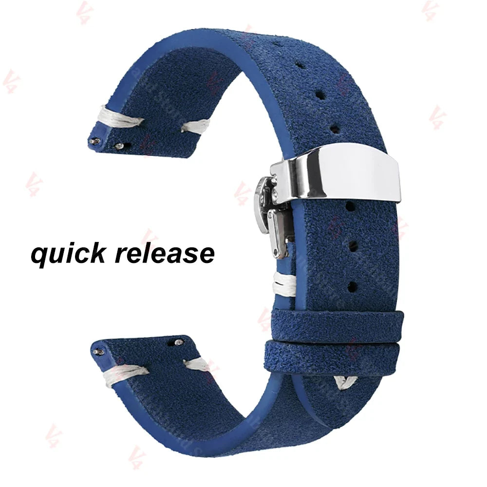 TicWatch Pro 3, E3 & GTH Stitched Suede Band with Butterfly Clasp