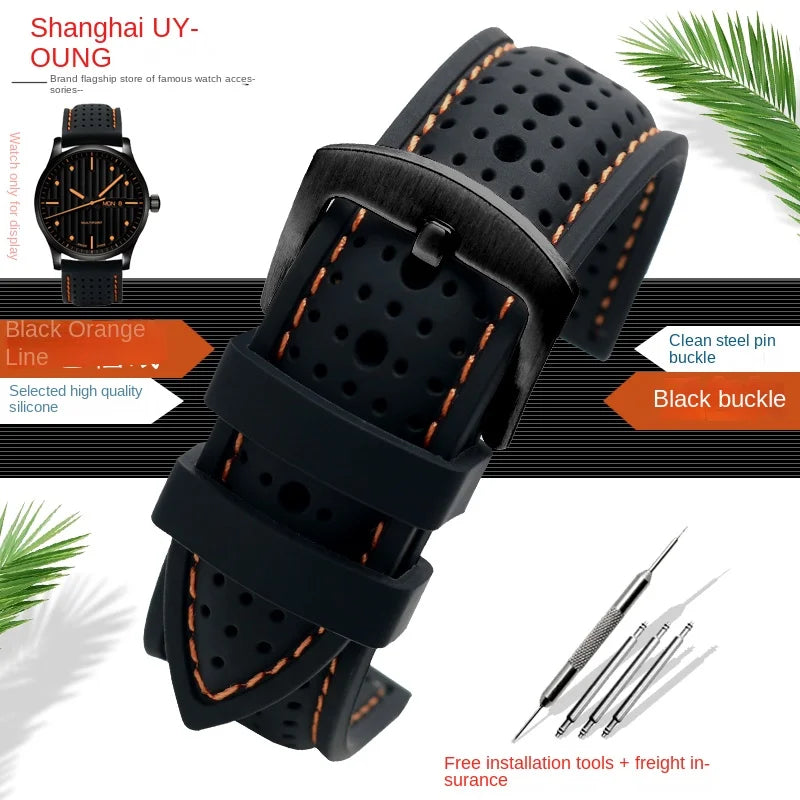 Motorola Moto Silicone Sport Watch Band, Breathable Rubber Strap
