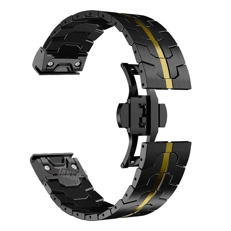 Garmin Stainless Steel Smartwatch Band - QuickFit Metal Bracelet