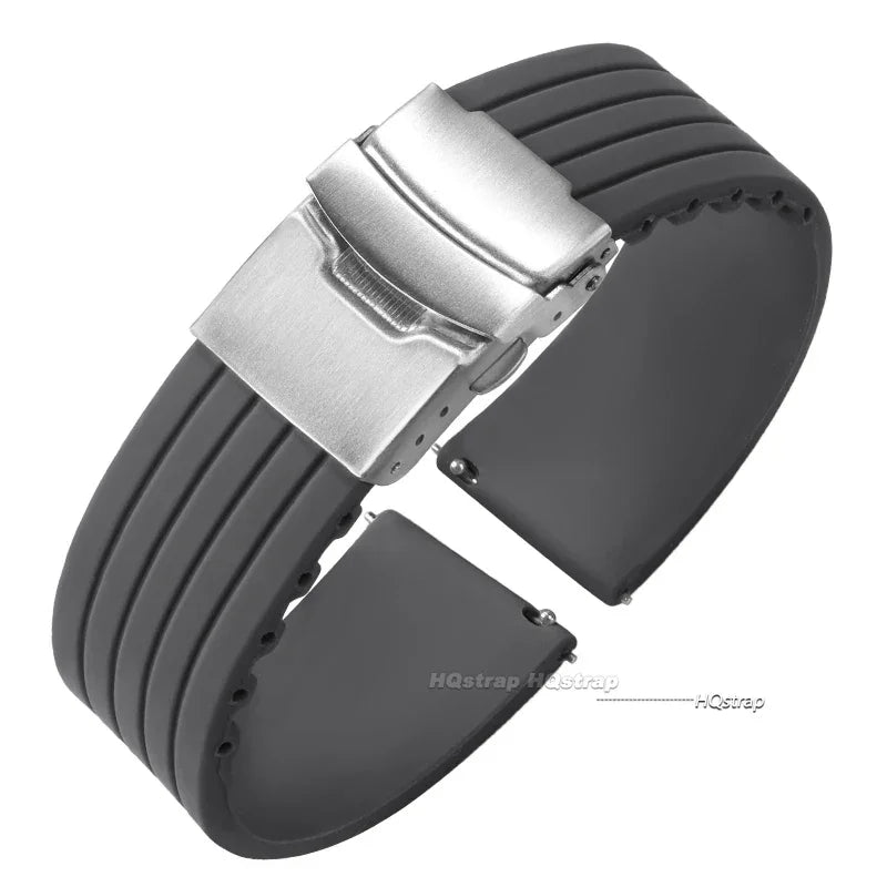 Motorola Moto Silicone Rubber Watch Band Quick Release Strap Black Brown