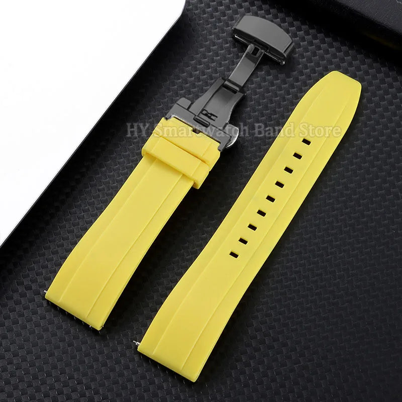 Samsung Galaxy Watch 7, 6, 5, 4 & FE Silicone Band with Butterfly Clasp