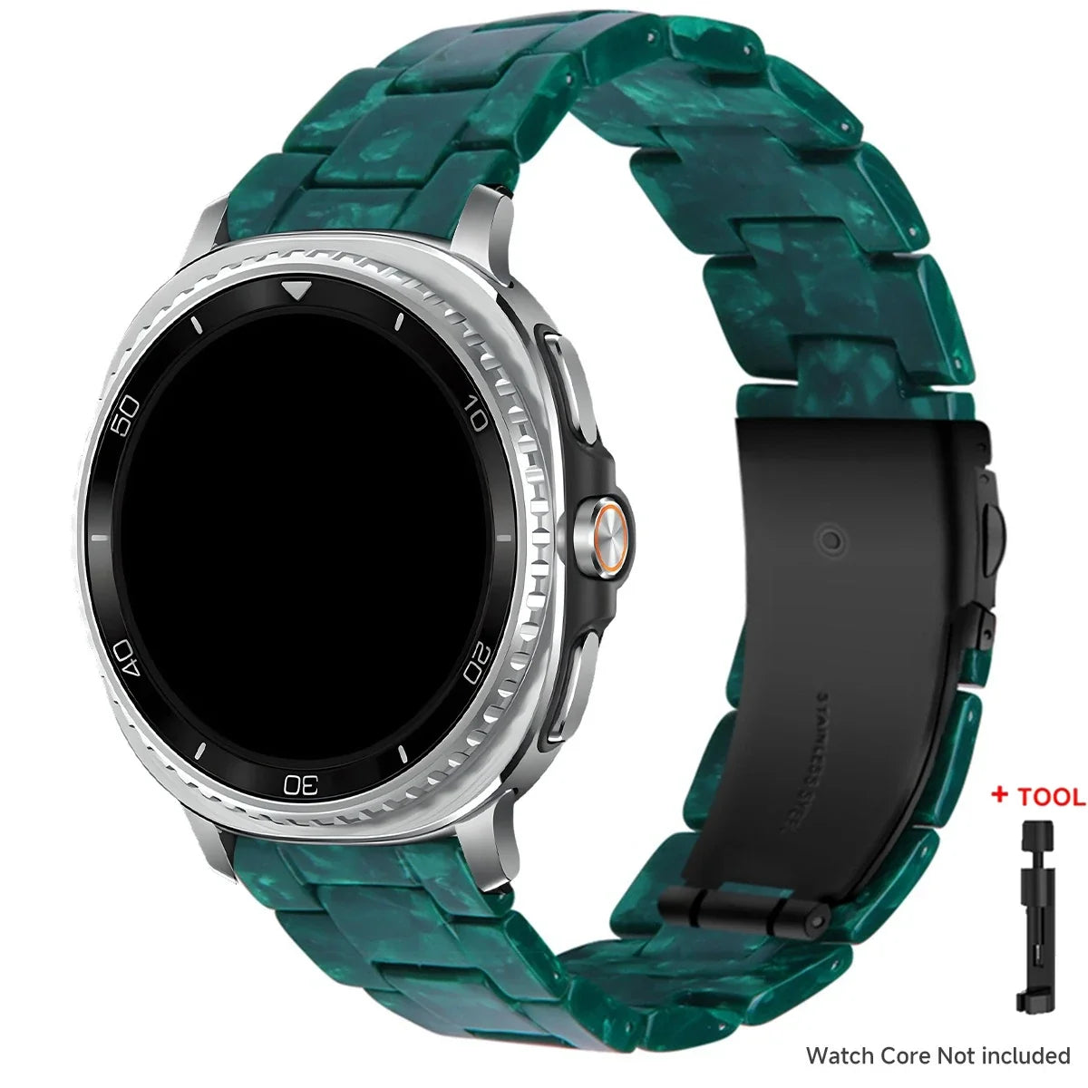 Samsung Galaxy Resin Link Watch Band - Tortoise Women Watch8/Watch8 Classic/Watch9 Ultra/Ultra2