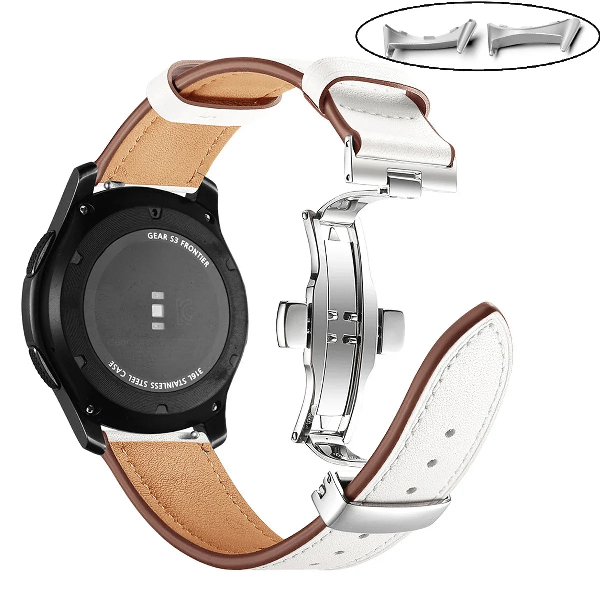 Google Pixel Watch 3/4 45mm Leather Butterfly Buckle Band