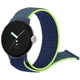dark blue and lime green