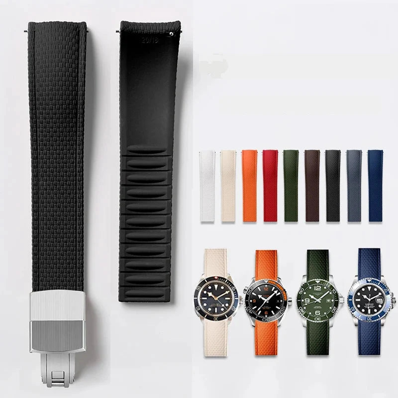 Samsung Galaxy Watch 7, 6, 5, 4 & FE Curved-End FKM Rubber Band