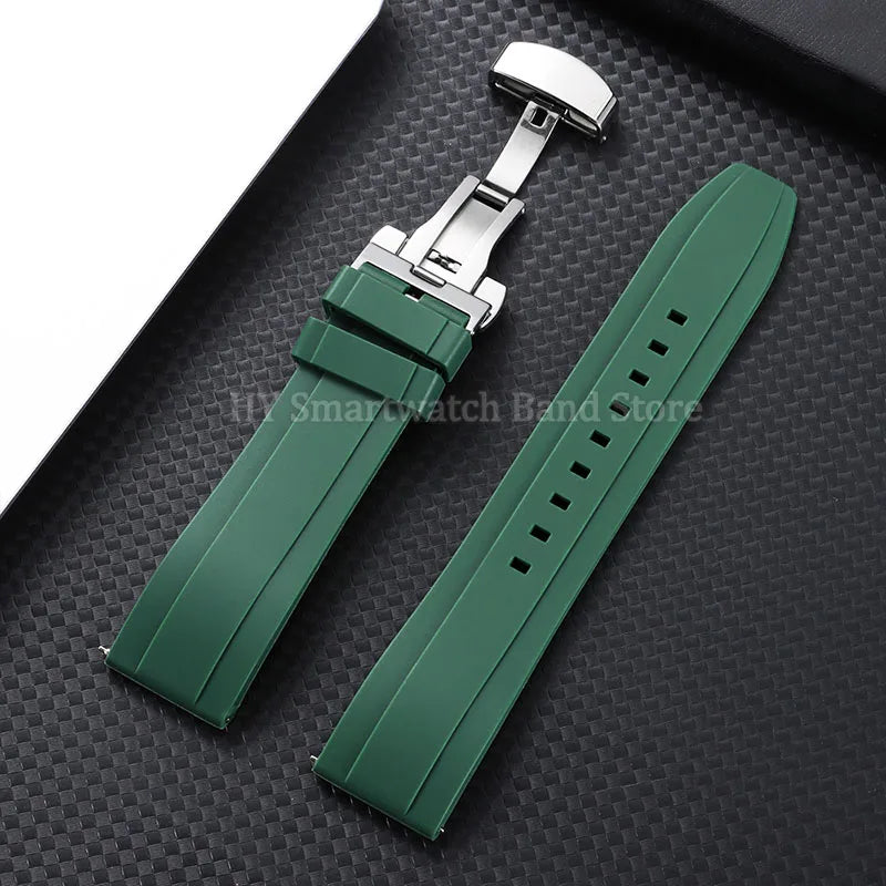 Samsung Galaxy Watch 7, 6, 5, 4 & FE Silicone Band with Butterfly Clasp