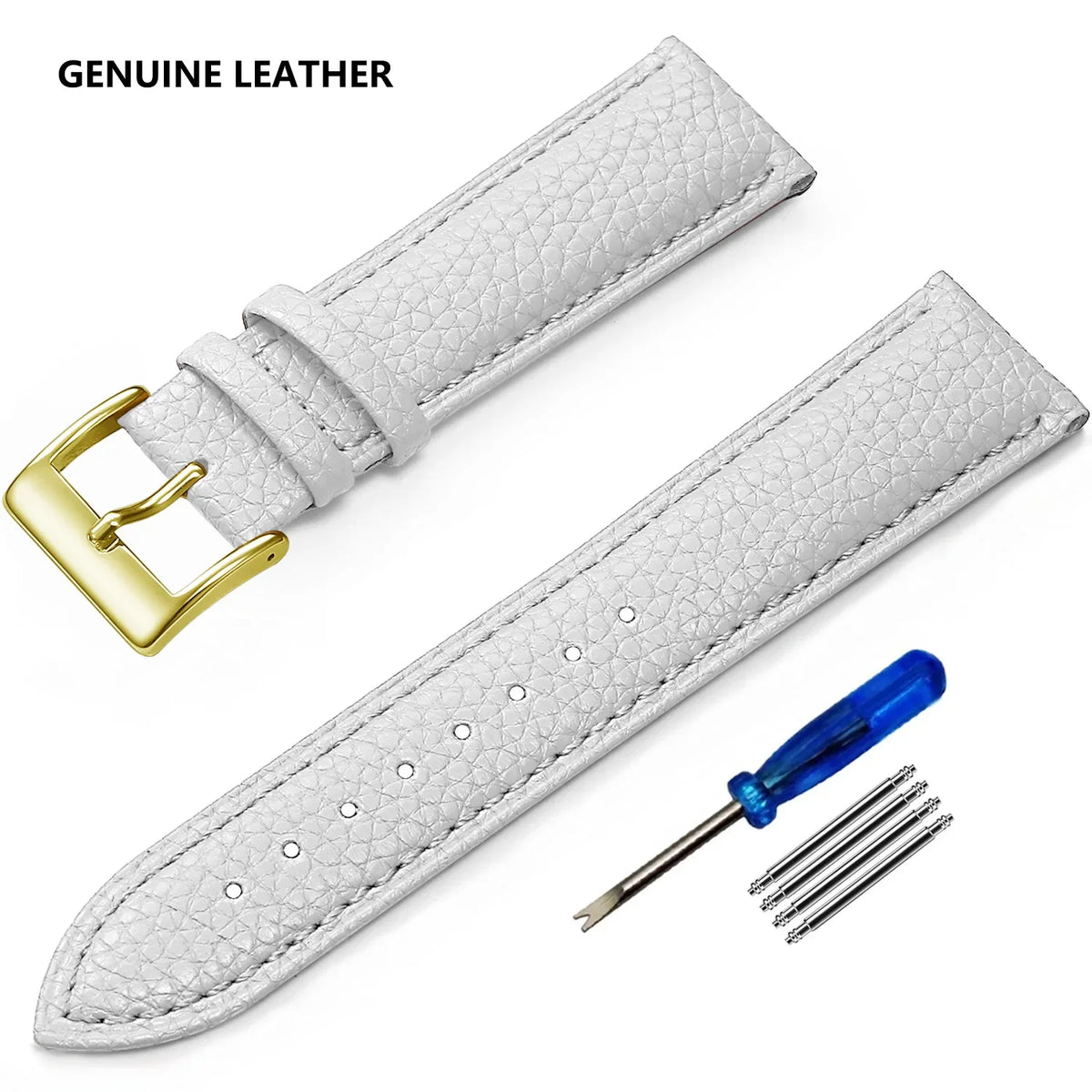 Motorola Moto Watch Grained Leather Band, Spring Bars & Tool