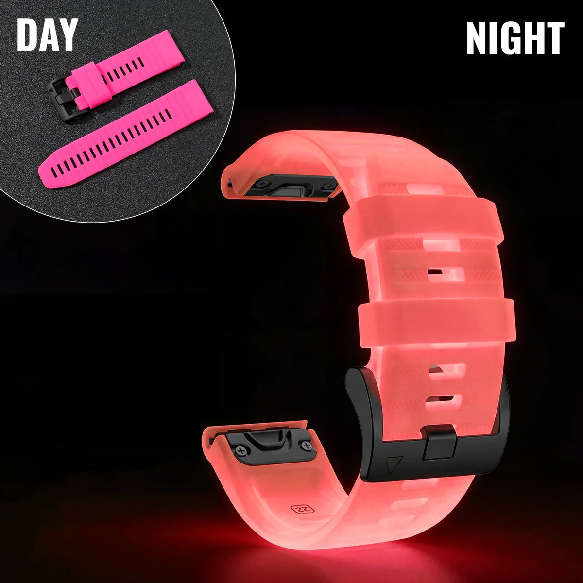 Garmin Luminous Silicone Smartwatch Band - QuickFit Strap