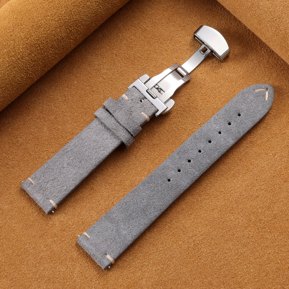 TicWatch Pro 3, E3 & GTH Vintage Suede Band with Butterfly Clasp