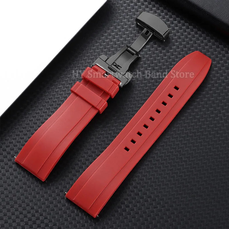 Samsung Galaxy Watch 7, 6, 5, 4 & FE Silicone Band with Butterfly Clasp