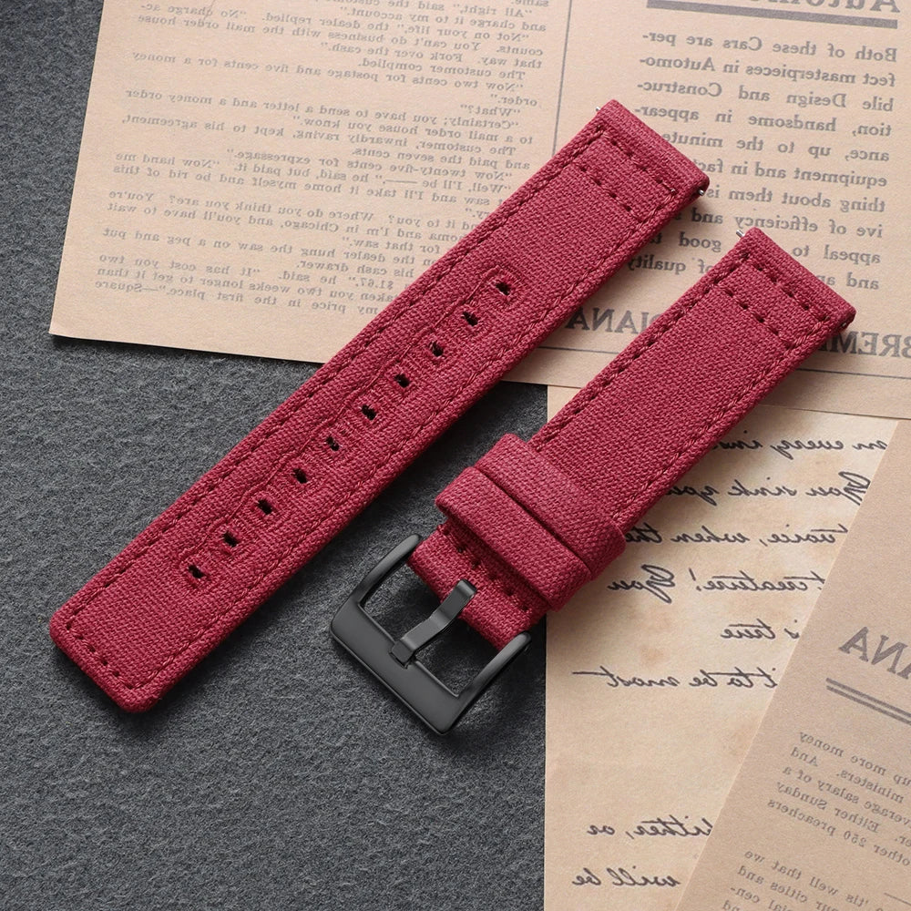 TicWatch Pro 3, E3 & GTH Stitched Canvas Nylon Band