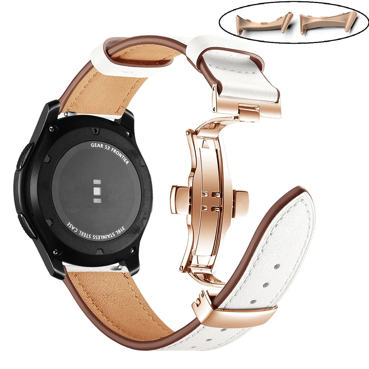 Google Pixel Watch 3/4 45mm Leather Butterfly Buckle Band