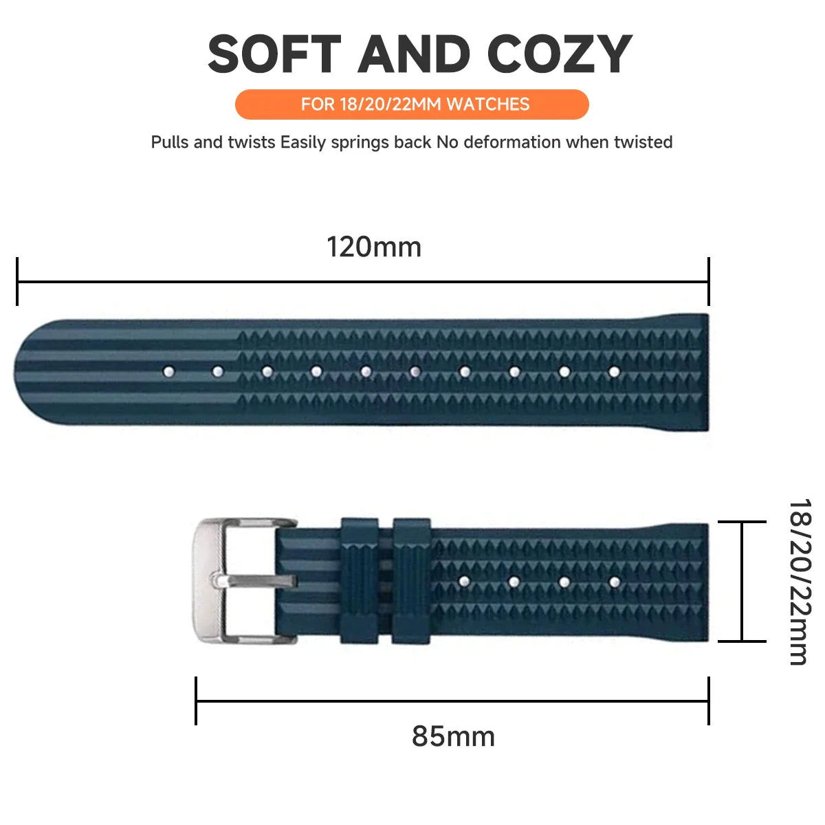 Motorola Moto Watch FKM Rubber Waffle Band