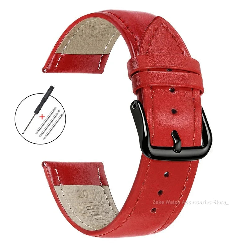 Samsung Galaxy Watch 7, 6, 5, 4 & FE Slim Calfskin Band, Spring Bars & Tool