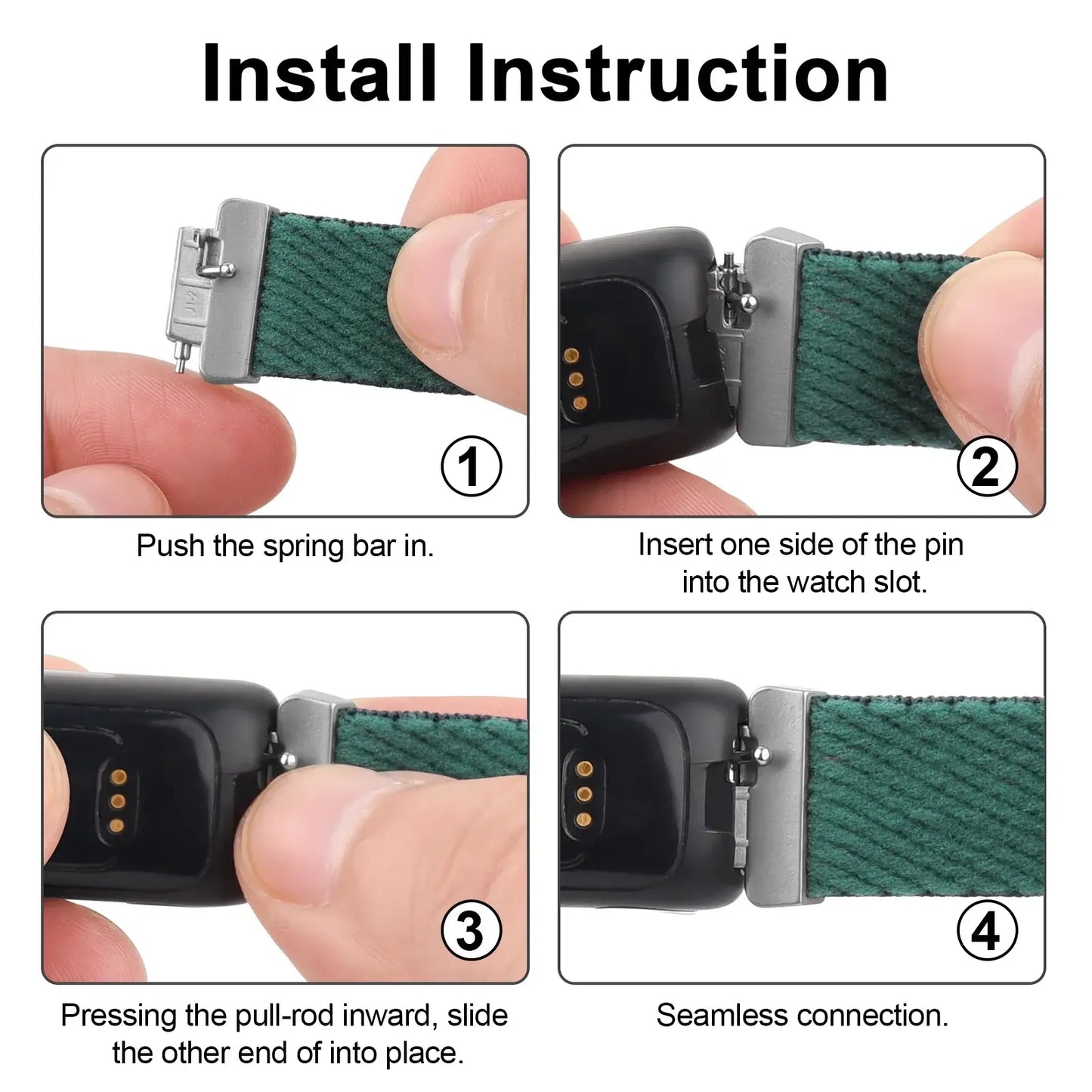 Fitbit Inspire 3, 2, 1, HR Nylon Band - Breathable Strap