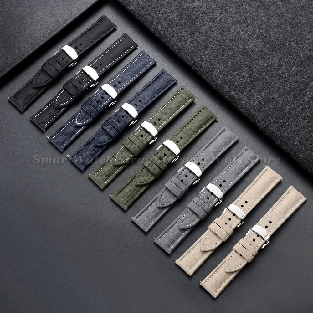 Samsung Galaxy Watch 7, 6, 5, 4 & FE Sailcloth Band with Butterfly Clasp