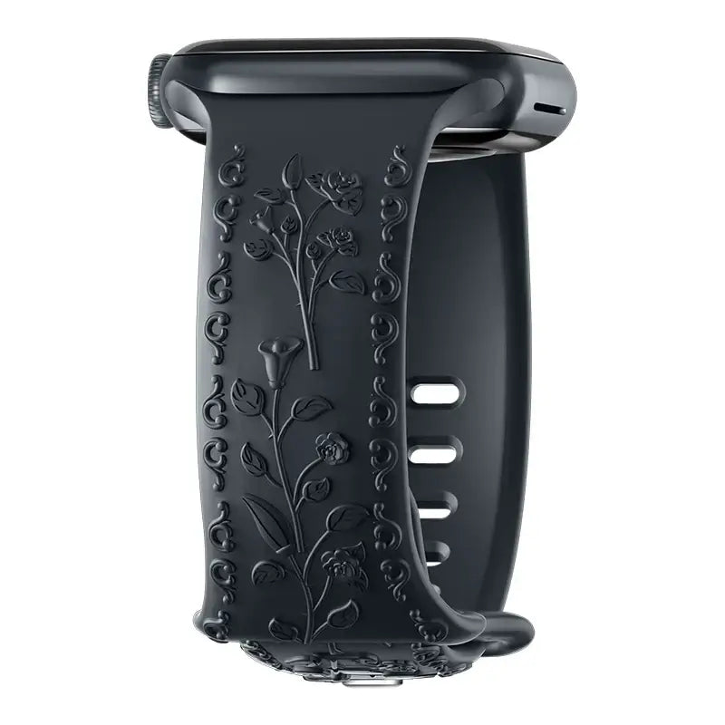 Apple Watch Silicone Band - Floral Engraved - Stylish Design