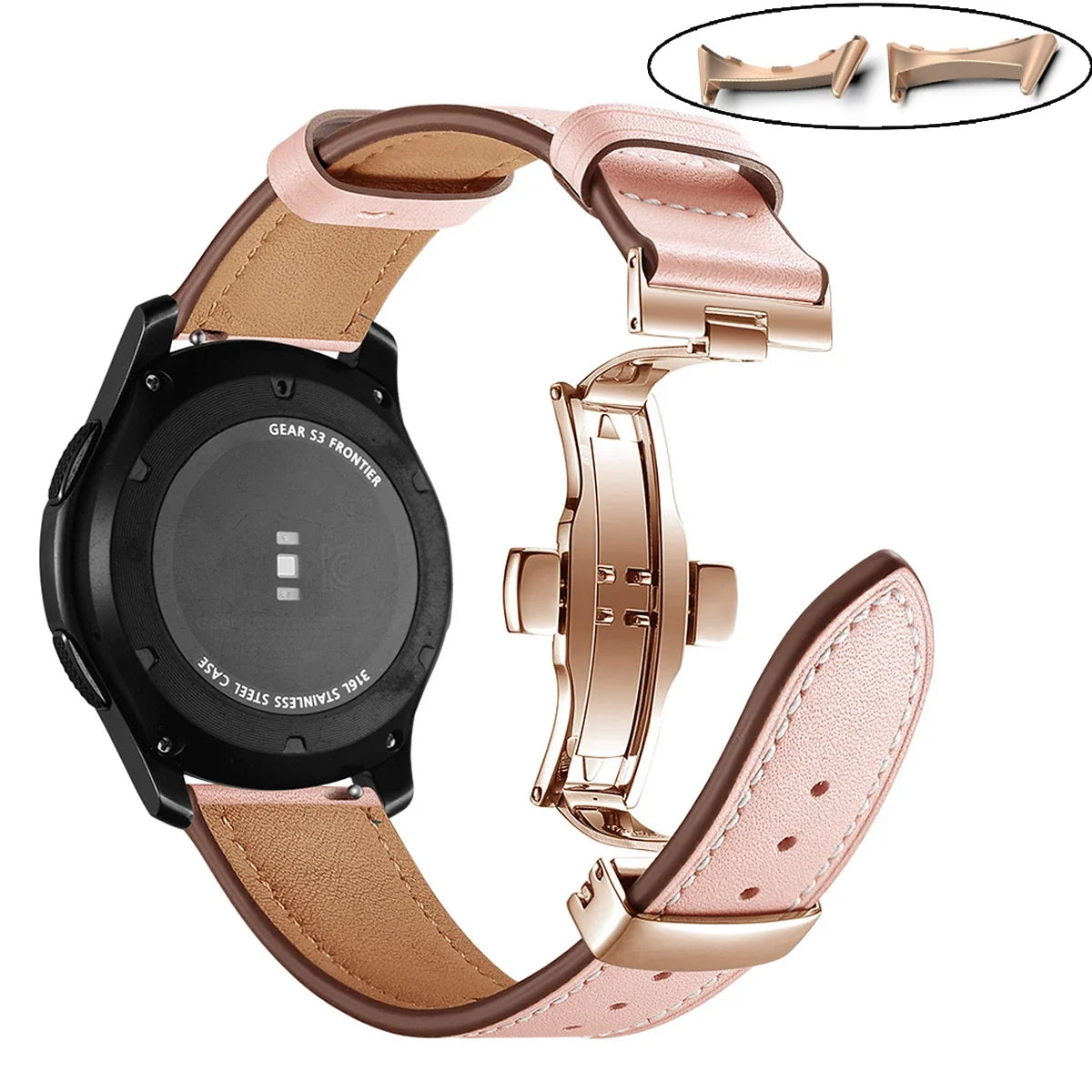 Google Pixel Watch 3/4 45mm Leather Butterfly Buckle Band
