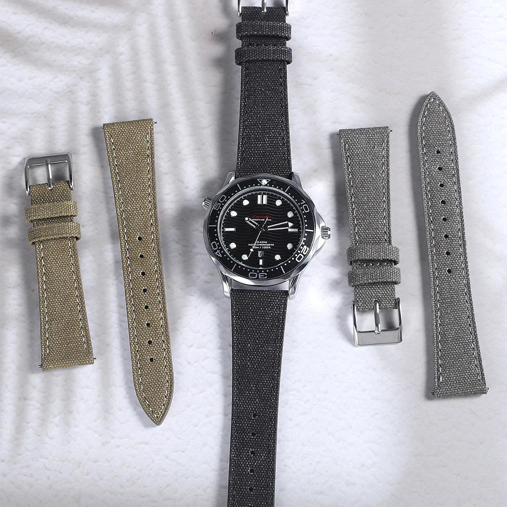 Motorola Moto Watch Slim Canvas Band with Leather Lining