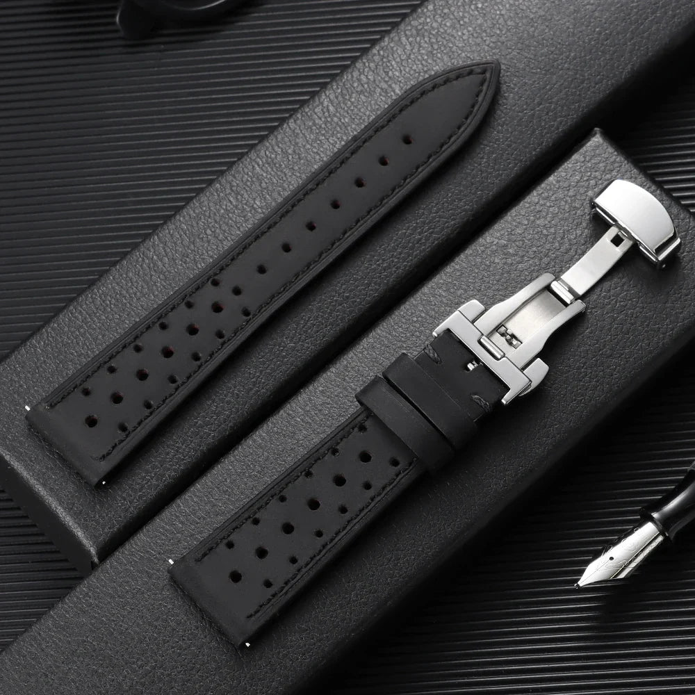 TicWatch Pro 5, Pro 3 & E3 Perforated Racing Leather Band