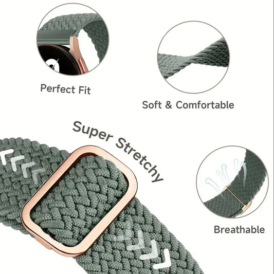 Samsung Galaxy Watch 7, 6, 5, 4 & FE Braided Stretch Loop Band 3-Pack