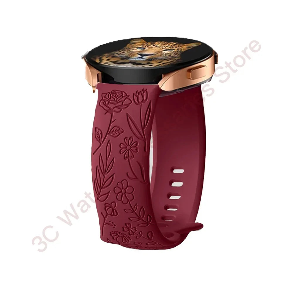 Motorola Moto Watch Rose Engraved Silicone Band