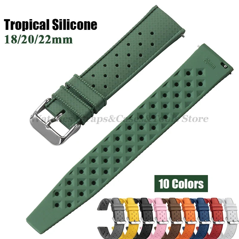 Samsung Galaxy Watch 7, 6, 5, 4 & FE Tropic-Style Silicone Band