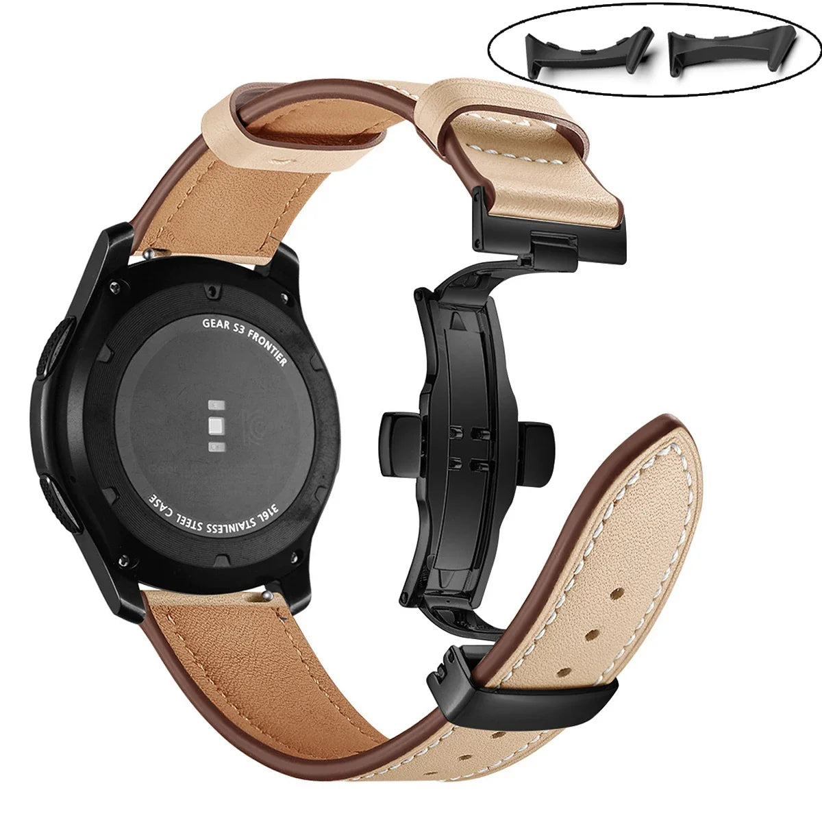 Google Pixel Watch 3/4 45mm Leather Butterfly Buckle Band