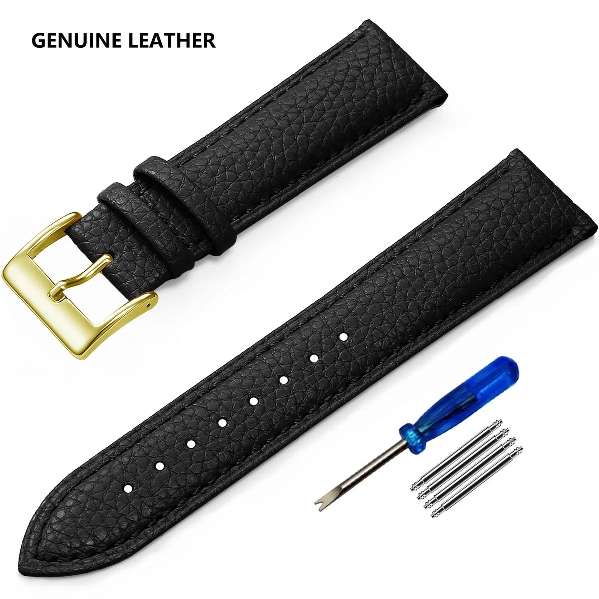 Motorola Moto Watch Grained Leather Band, Spring Bars & Tool
