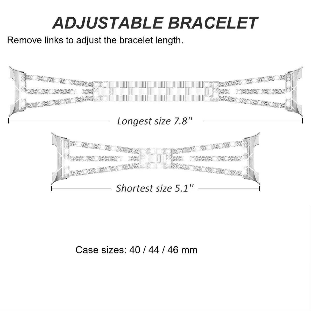 Samsung Galaxy Stainless Steel Diamond Watch Band - Watch8/Watch8 Classic/Watch9
