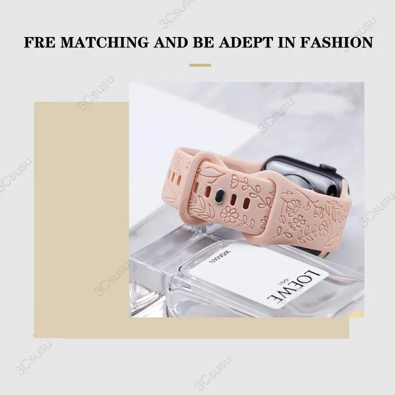 Huawei Watch & Watch GT Rose Engraved Silicone Band