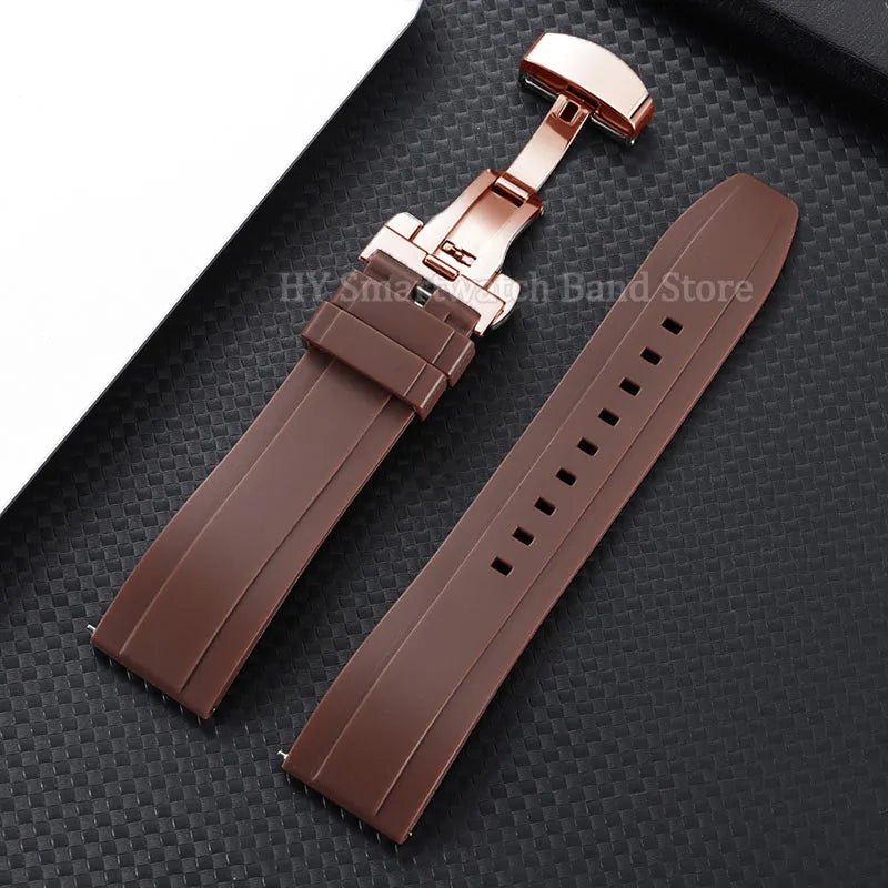 Samsung Galaxy Watch 7, 6, 5, 4 & FE Silicone Band with Butterfly Clasp