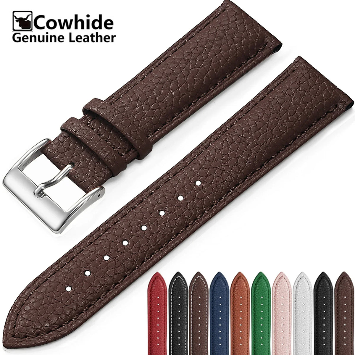 OnePlus Watch Grained Leather Band, Spring Bars & Tool