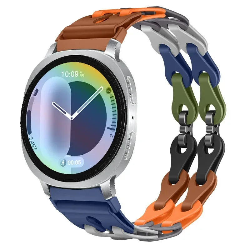 Samsung Galaxy Silicone Chain Watch Band – Watch8/Watch8 Classic/Watch9/Ultra/Ultra2 Multi