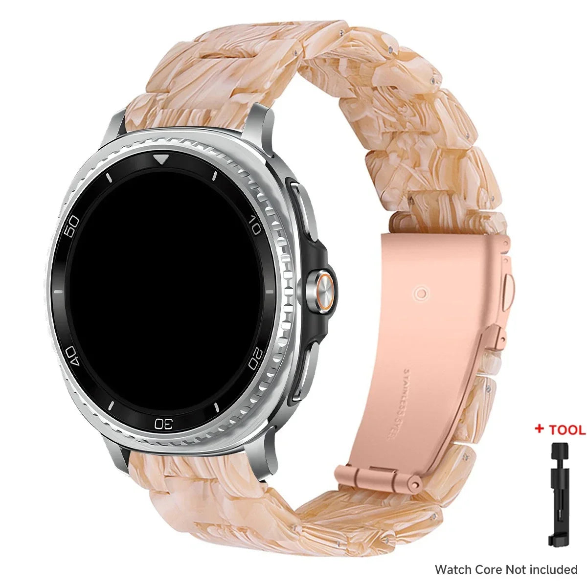 Samsung Galaxy Resin Link Watch Band - Tortoise Women Watch8/Watch8 Classic/Watch9 Ultra/Ultra2