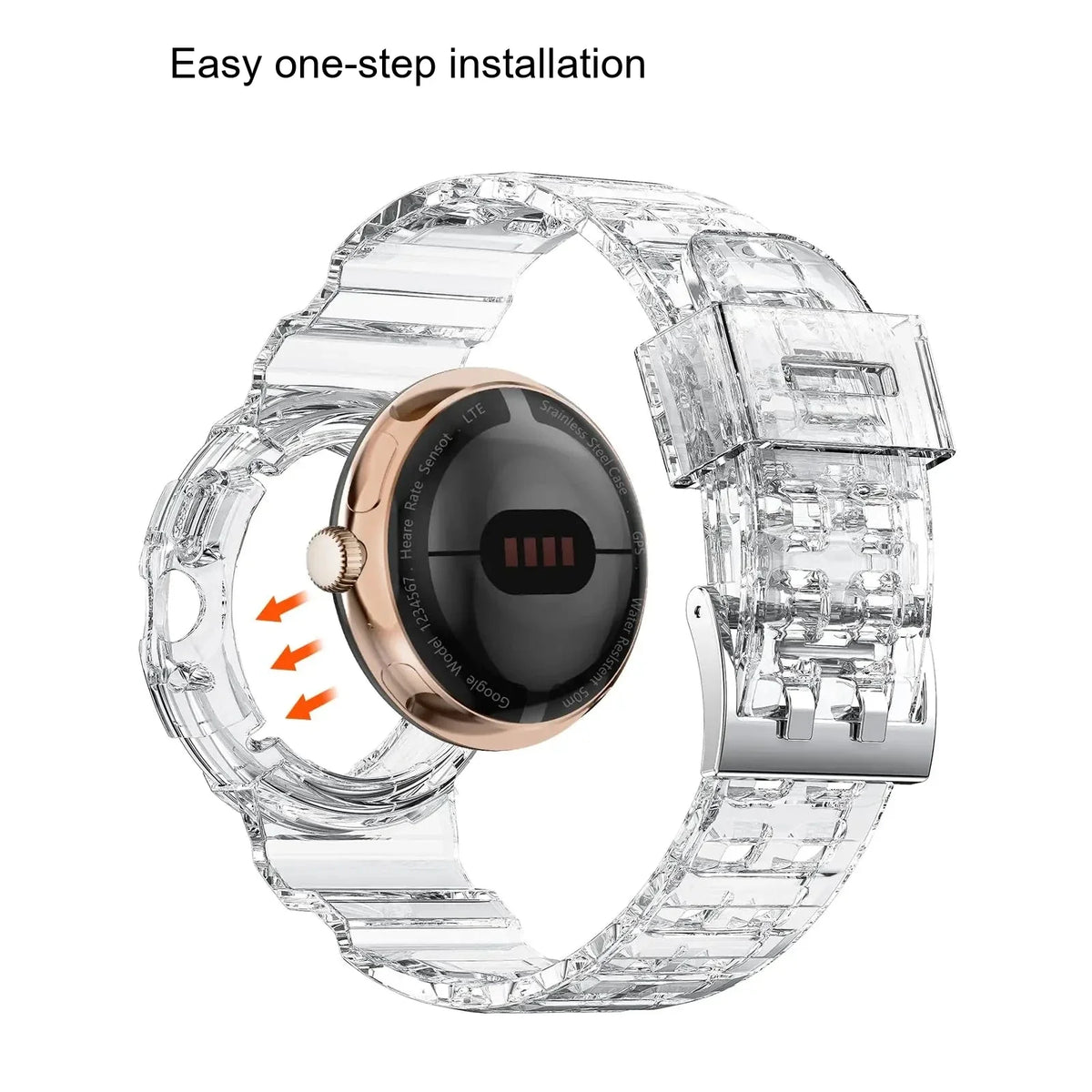 Google Pixel Watch 41mm Transparent Case Sport Band