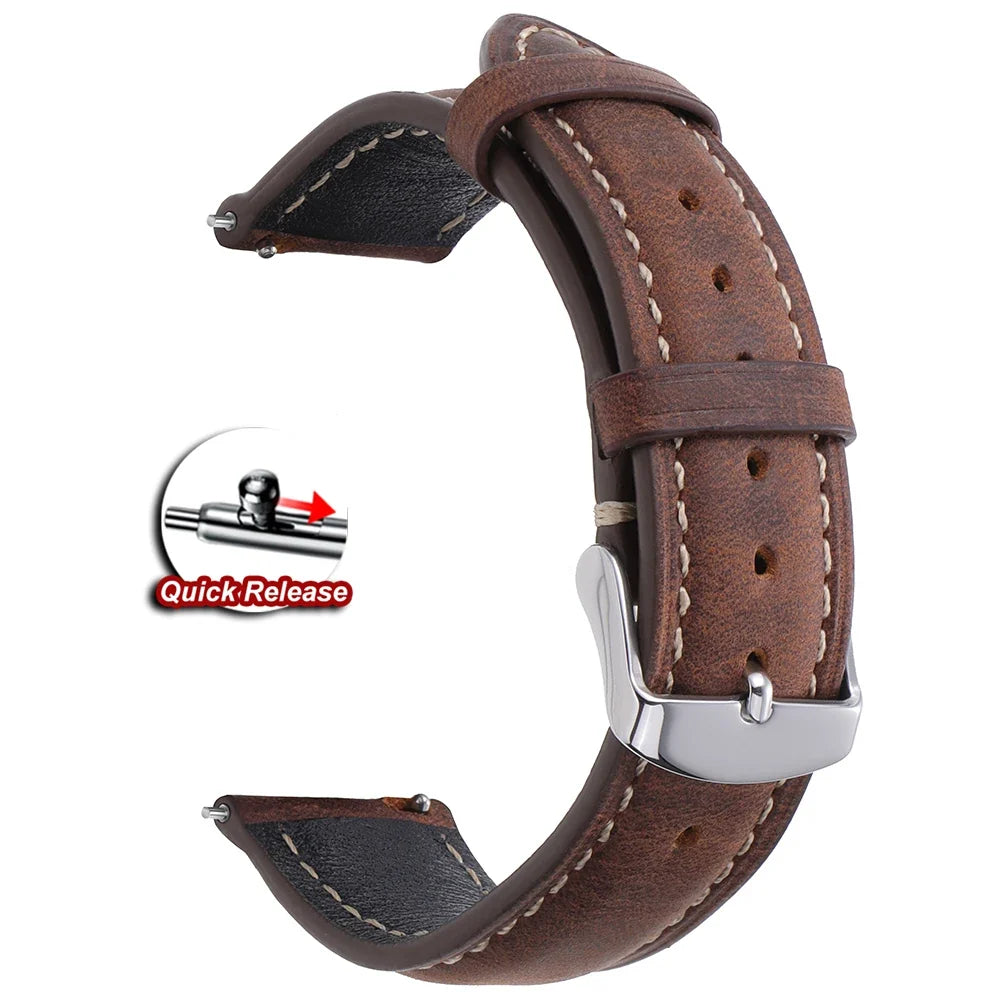TicWatch Pro 5, Pro 3 & E3 Vintage Stitched Leather Band