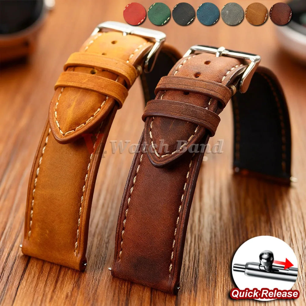 Motorola Moto Watch Vintage Stitched Leather Band