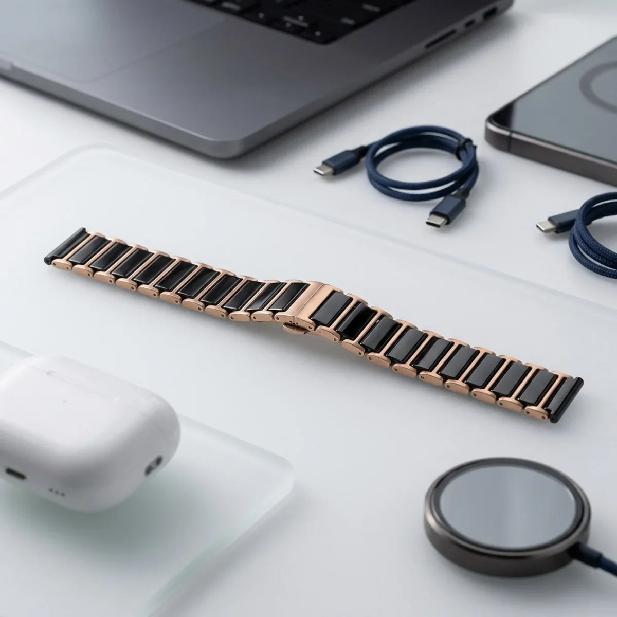 Google Pixel Watch Ceramic & Stainless Steel Bracelet Band