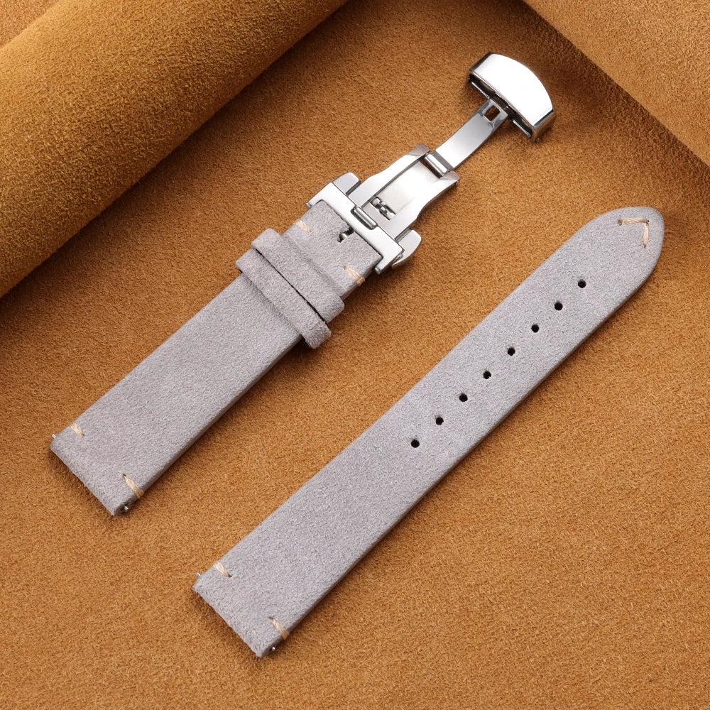 TicWatch Pro 3, E3 & GTH Vintage Suede Band with Butterfly Clasp